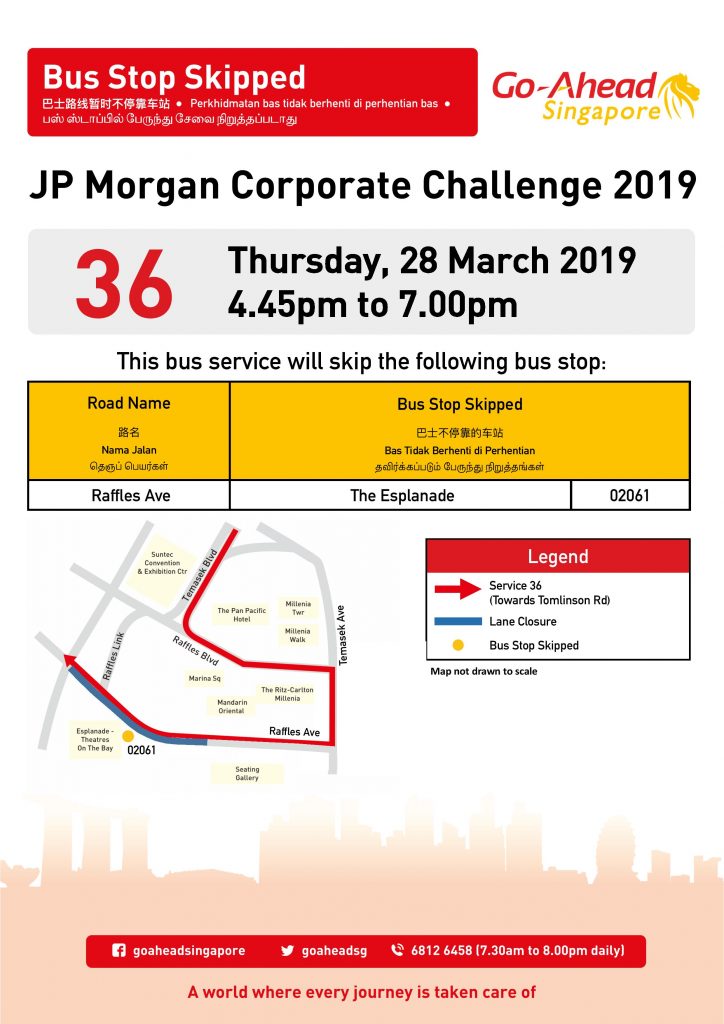 Go-Ahead Diversion Poster for JP Morgan Corporate Challenge 2019