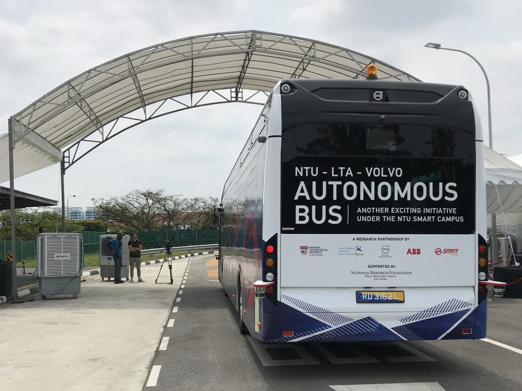 NTU-LTA-Volvo Autonomous Bus - Rear (Photo: ABB)