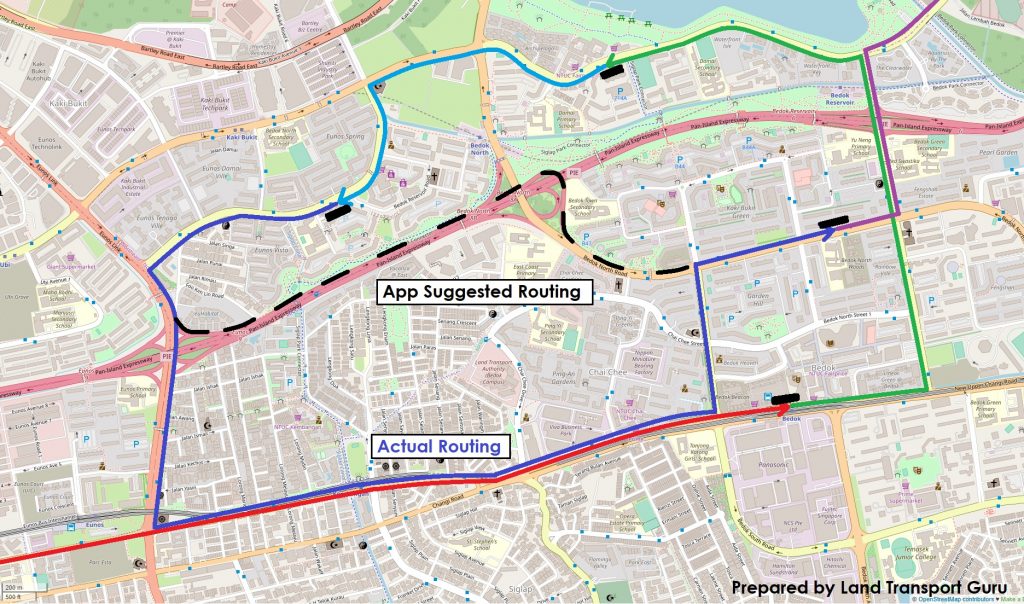 ODPB NB - BusNow App Routing - App Planned Expressway Routing (Bus Captains instructed not to enter Expressway)