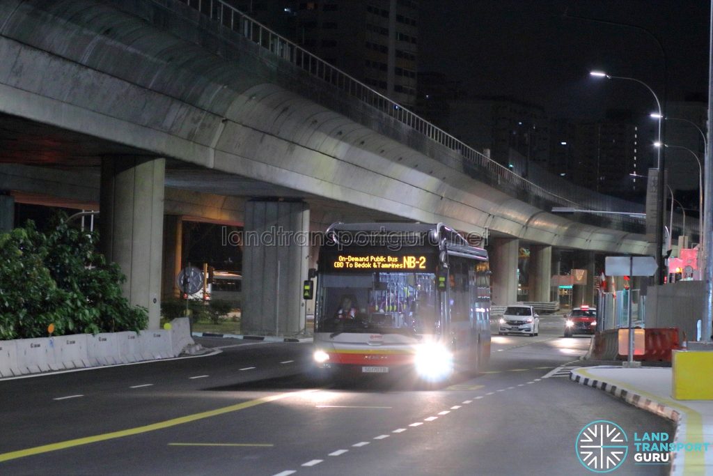 On-Demand Night Bus passing by Tanah Merah