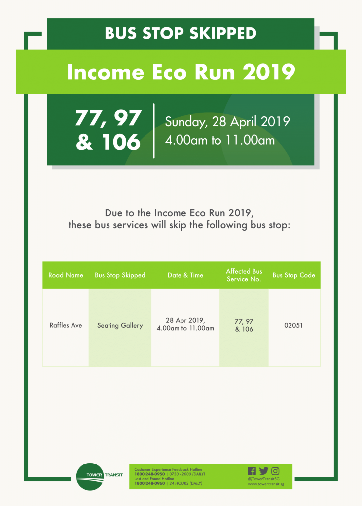 Tower Transit Bus Stop Skipped Poster for Income Eco Run 2019 (Withdrawn)