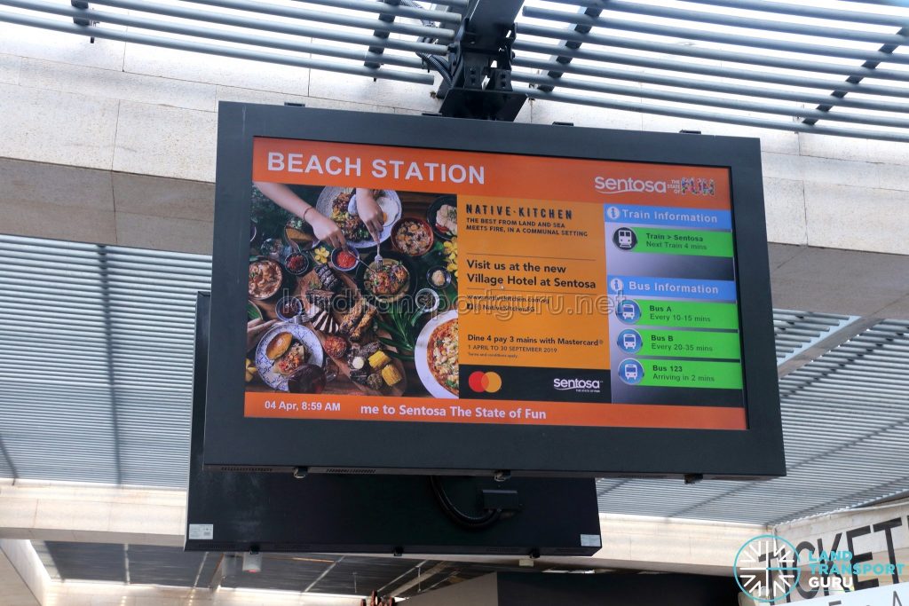 Beach Station Bus Terminal - Bus & Monorail Information Screen