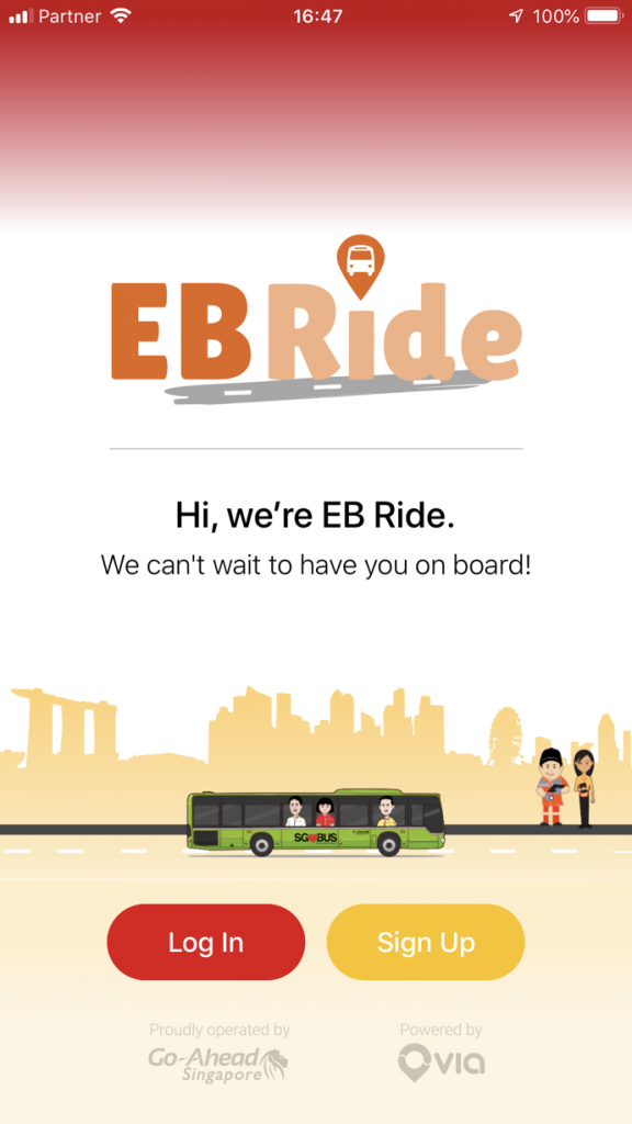 Go-Ahead Singapore EB Ride Application - Start (App Store Screenshot)