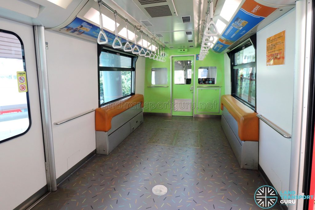 Sentosa Express Monorail - Interior with Folded Up Seats