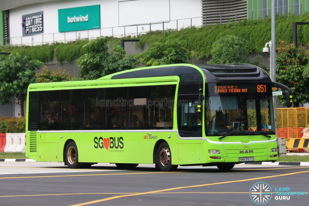 Bus 851 - SBS Transit MAN A22 (SMB3157Y)