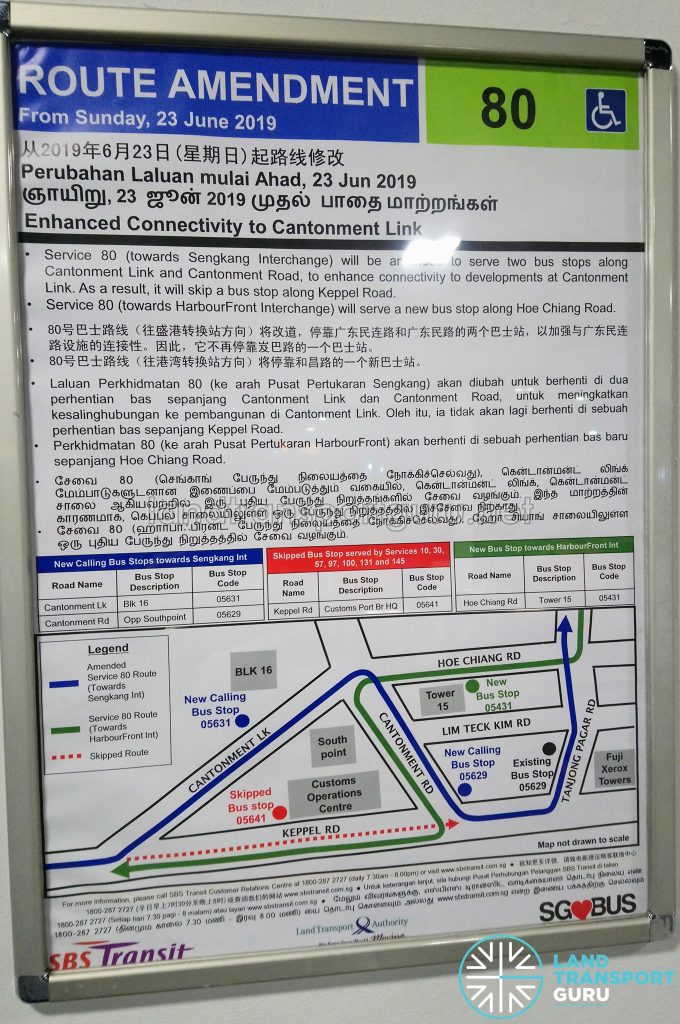 Service 80 Route Amendment Poster (Enhanced Connectivity to Cantonment Link)