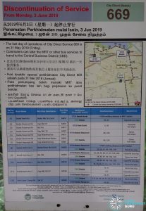 Discontinuation of City Direct Bus Service 669 Poster