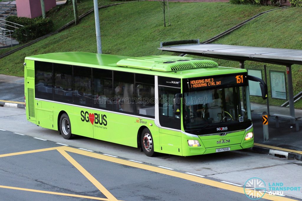 Bus 151 - SBS Transit MAN A22 Euro 6 (SG1759B)