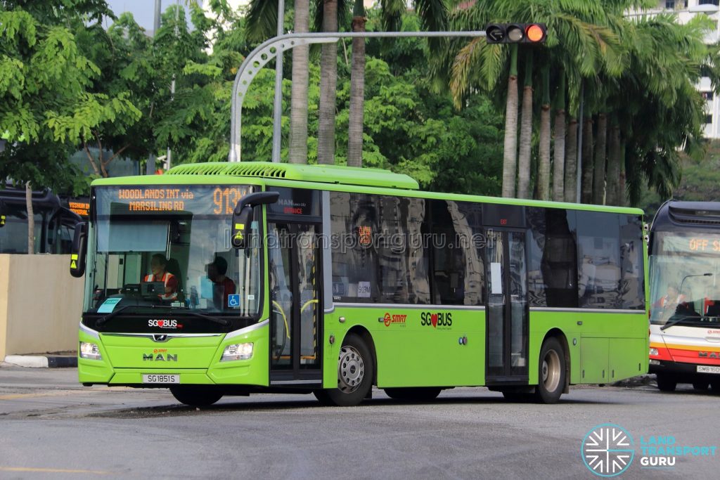 Bus 913M - SMRT Buses MAN A22 Euro 6 (SG1851S)
