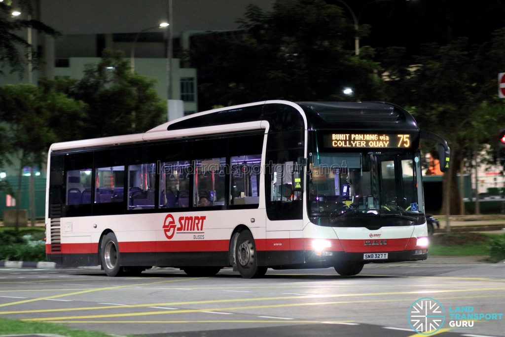 Bus 75 - SMRT Buses MAN A22 (SMB327T)