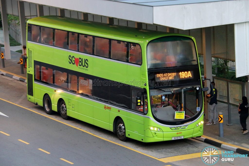 Bus 190A - SMRT Buses Volvo B9TL Wright (SG5171U)