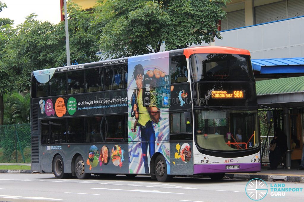 Bus 98A: SBS Transit Volvo B9TL CDGE (SBS7402D)