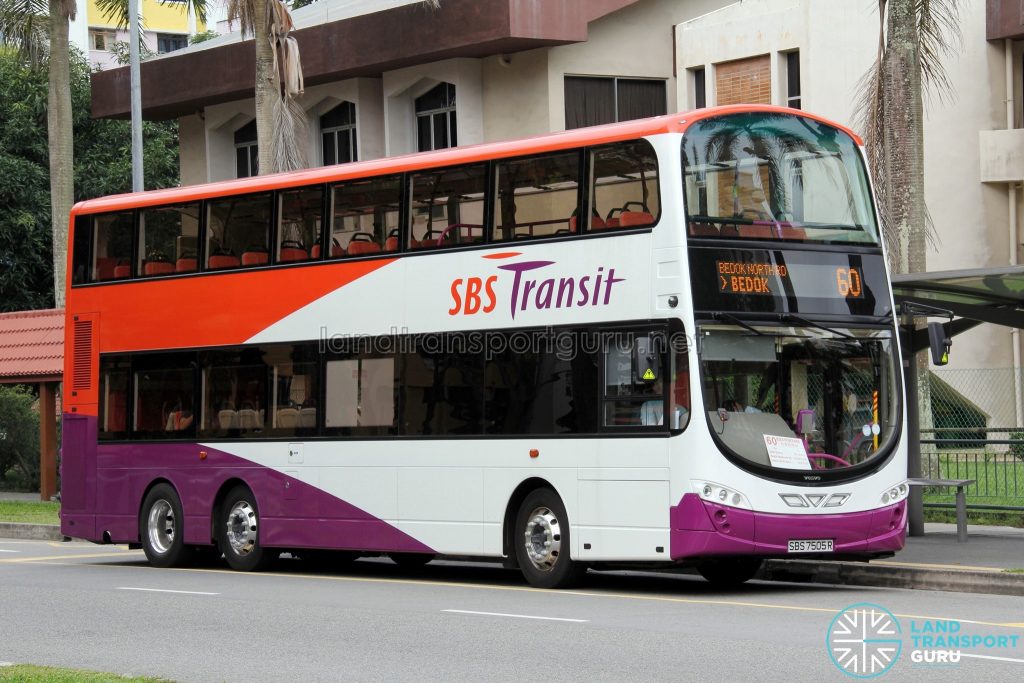 Bus 60: SBS Transit Volvo B9TL Wright (SBS7505R)