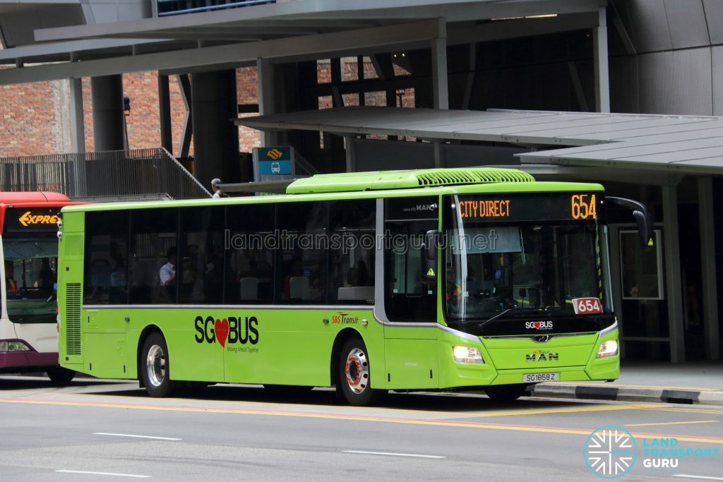 City Direct 654 - SBS Transit MAN A22 Euro 6 (SG1858Z)