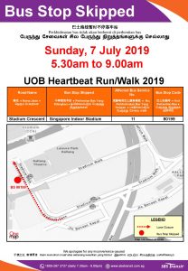 SBS Transit Bus Stop Skipped Poster for UOB Heartbeat Run / Walk 2019