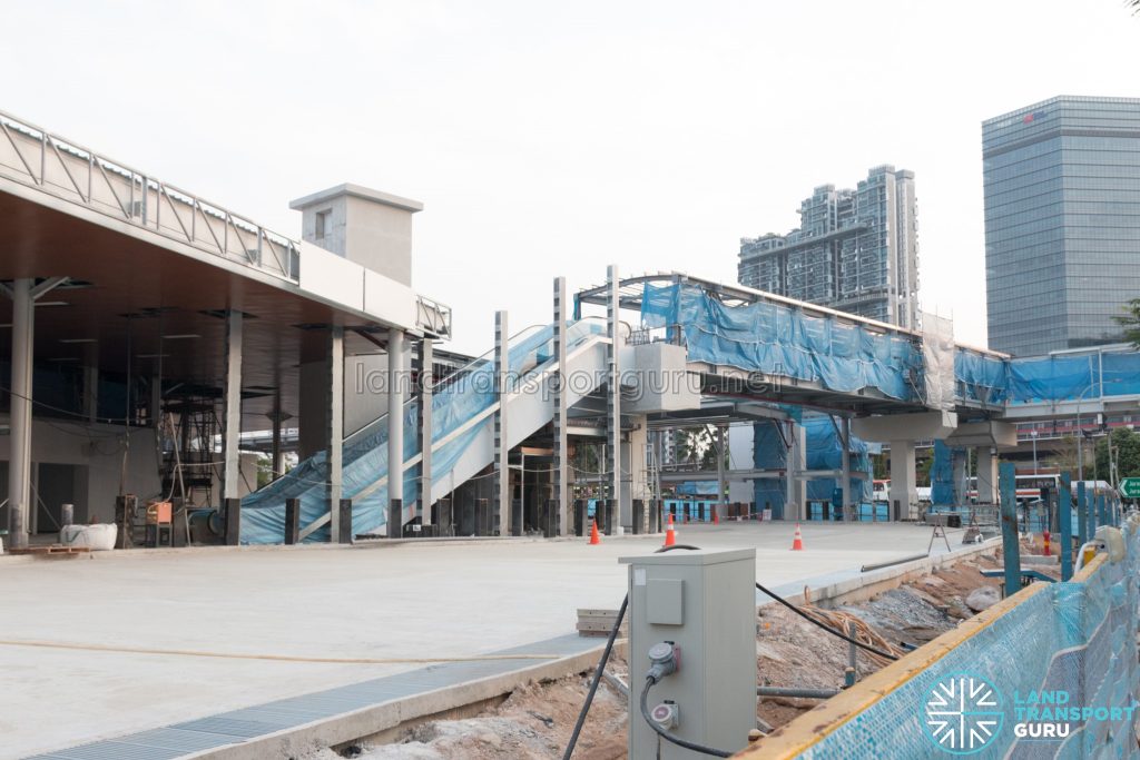 Jurong East 2nd Temporary Bus Interchange - Escalators and Overhead Bridge to MRT