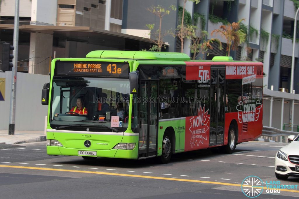 Bus 43e - Go-Ahead Singapore Mercedes-Benz Citaro (SG1068L)
