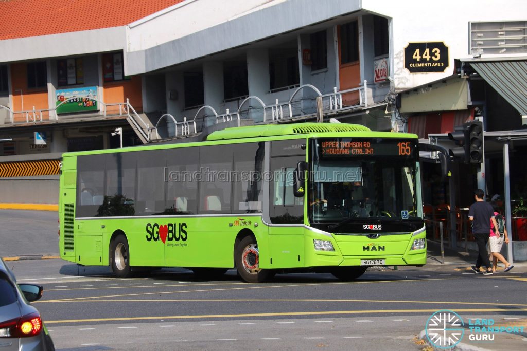 Service 165 - SBS Transit MAN A22 Euro 6 (SG1767C)