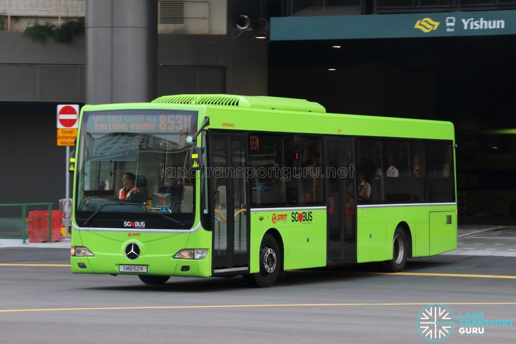 Bus 853M - SMRT Buses Mercedes-Benz OC500LE (SMB52K)