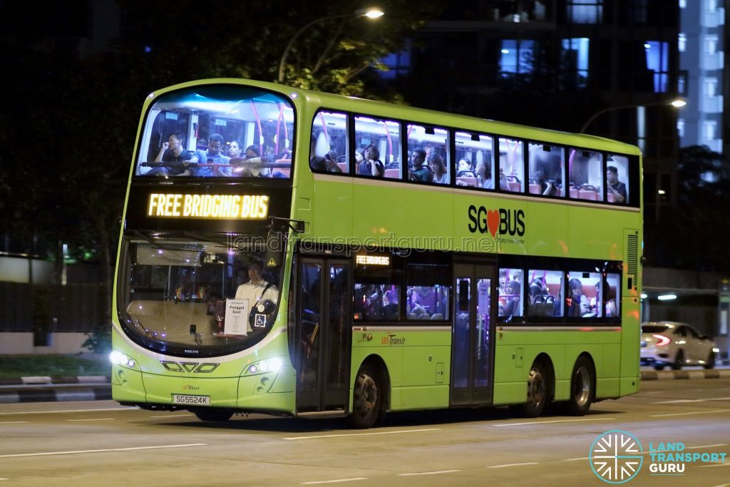 PGLRT Bridging Bus - SBS Transit Volvo B9TL Wright (SG5524K)