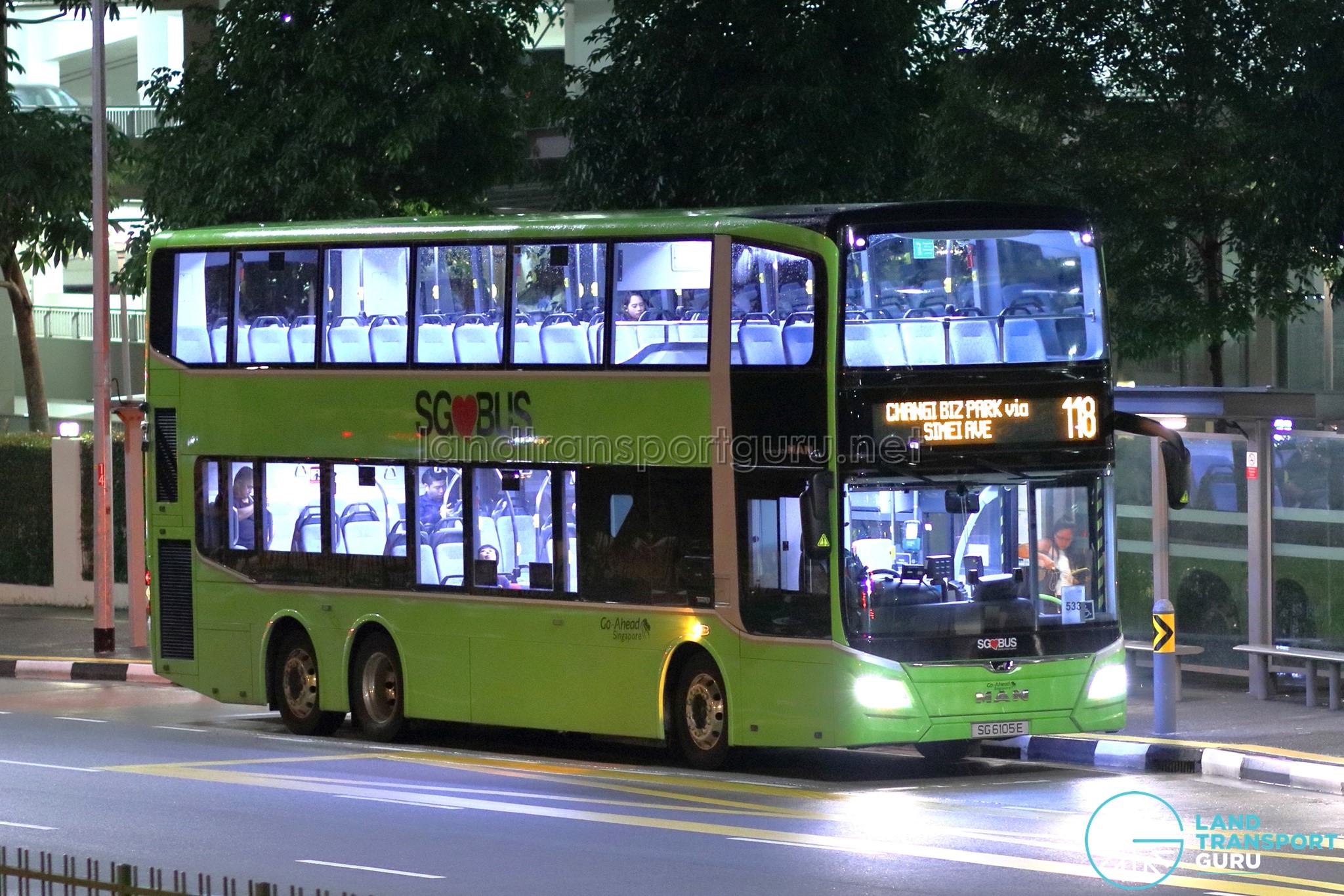 Bus 118: Go-Ahead MAN A95 / Lion's City DD (SG6105E)