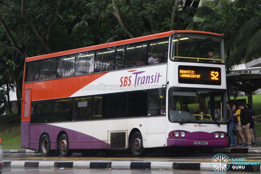 Bus 52 - SBS Transit Volvo B10TL (SBS9808D)