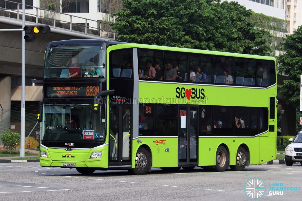 Bus 883M: SMRT MAN Lion's City DD A95 (SG6029S)