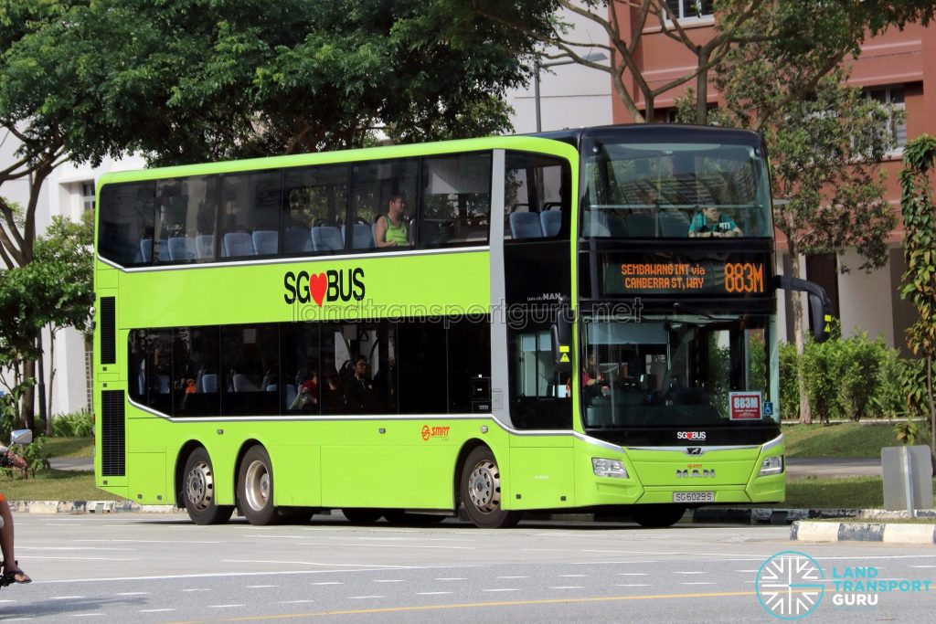 Bus 883M: SMRT MAN Lion's City DD A95 (SG6029S)