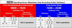 Express 167e Departure Timings from 9 February 2020