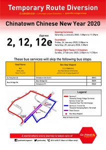 [Updated Poster] Go-Ahead Singapore Temporary Route Diversion Poster for Chinatown CNY Celebrations in January & February 2020