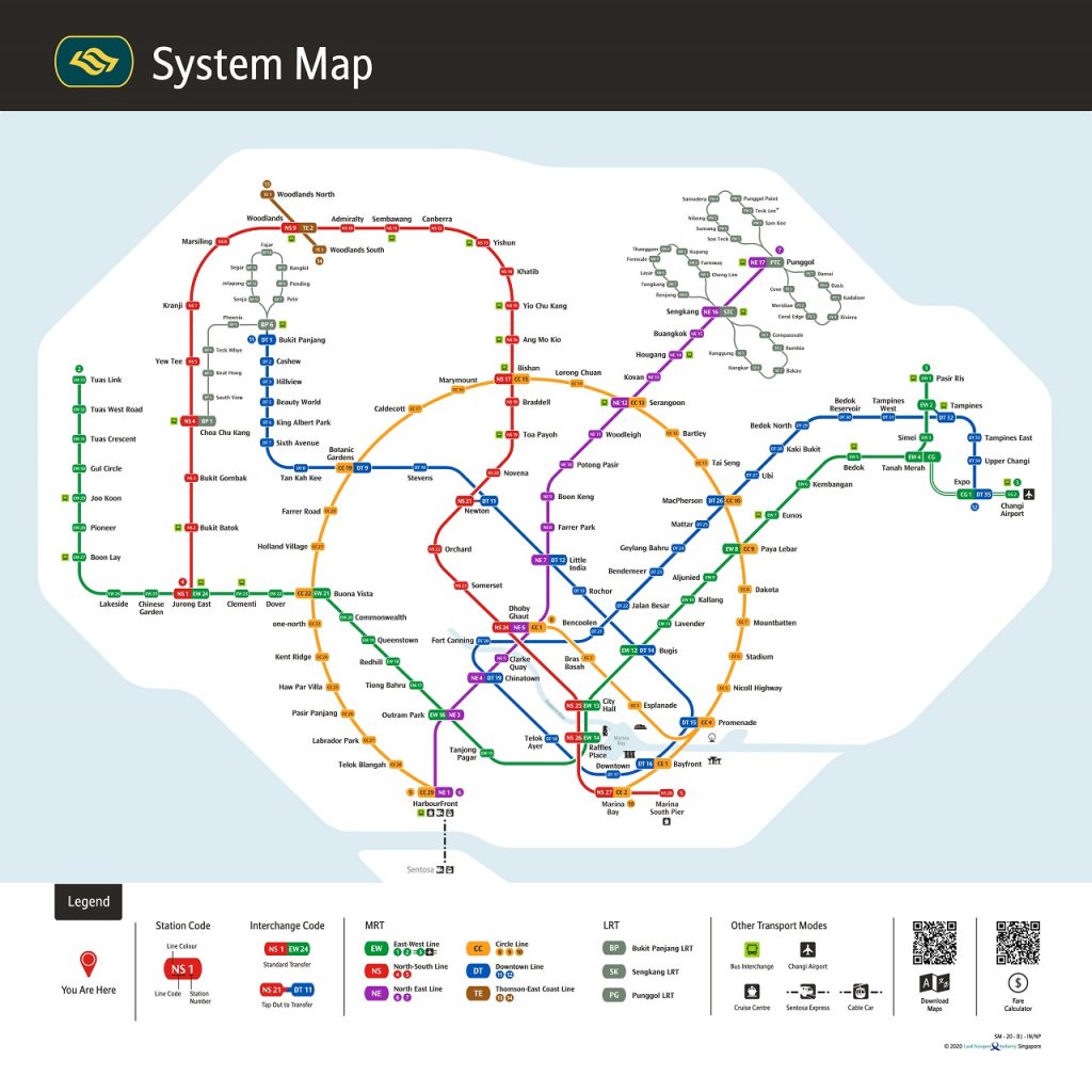 Singapore MRT Map - Jan 2020