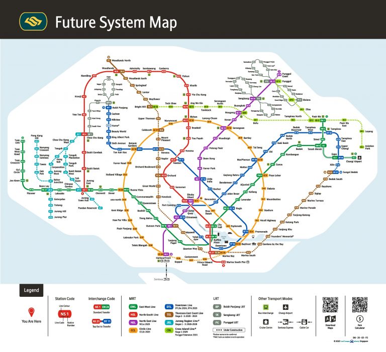 Singapore Mrt Map Land Transport Guru Singapore Map System Map - Riset
