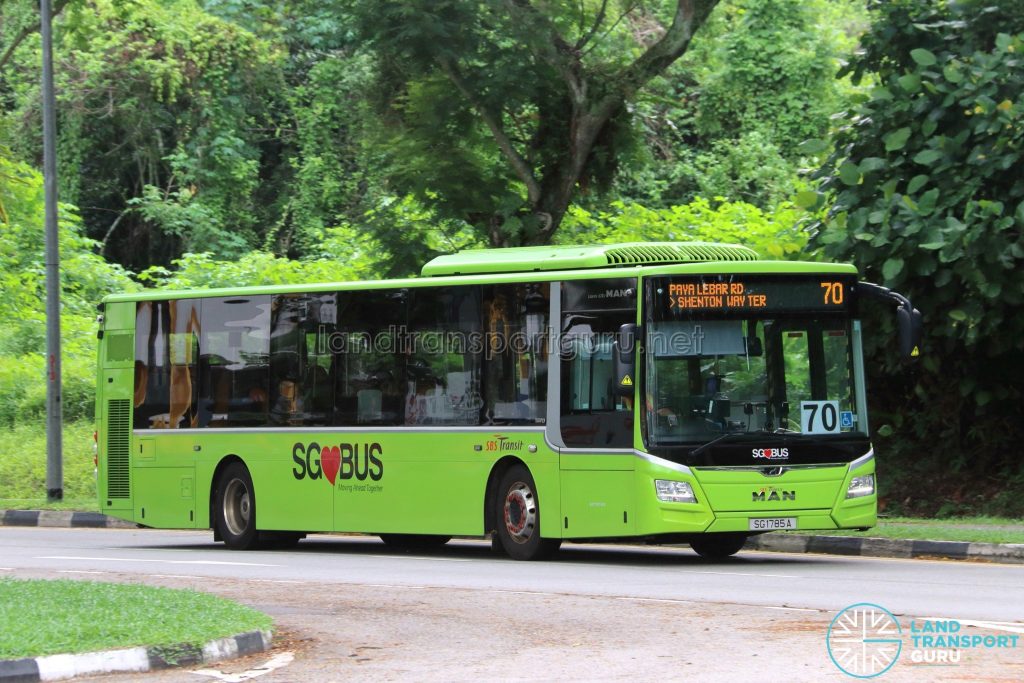 Bus 70: SBS Transit MAN A22 Euro 6 (SG1785A)