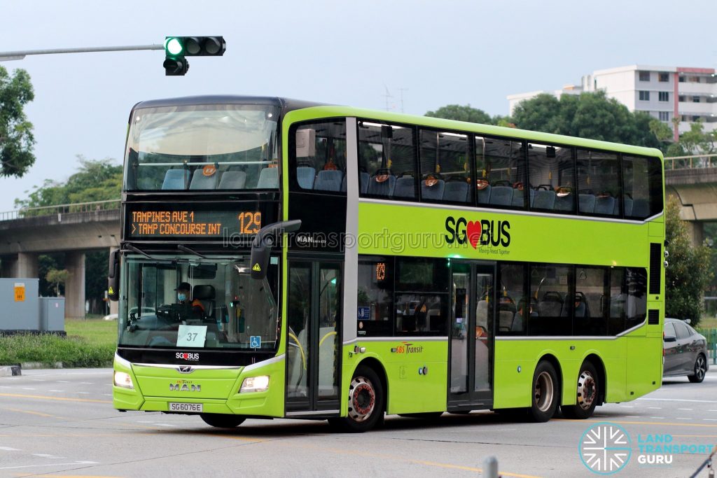 Bus 129: SBS Transit MAN Lion's City DD A95 (SG6076E)
