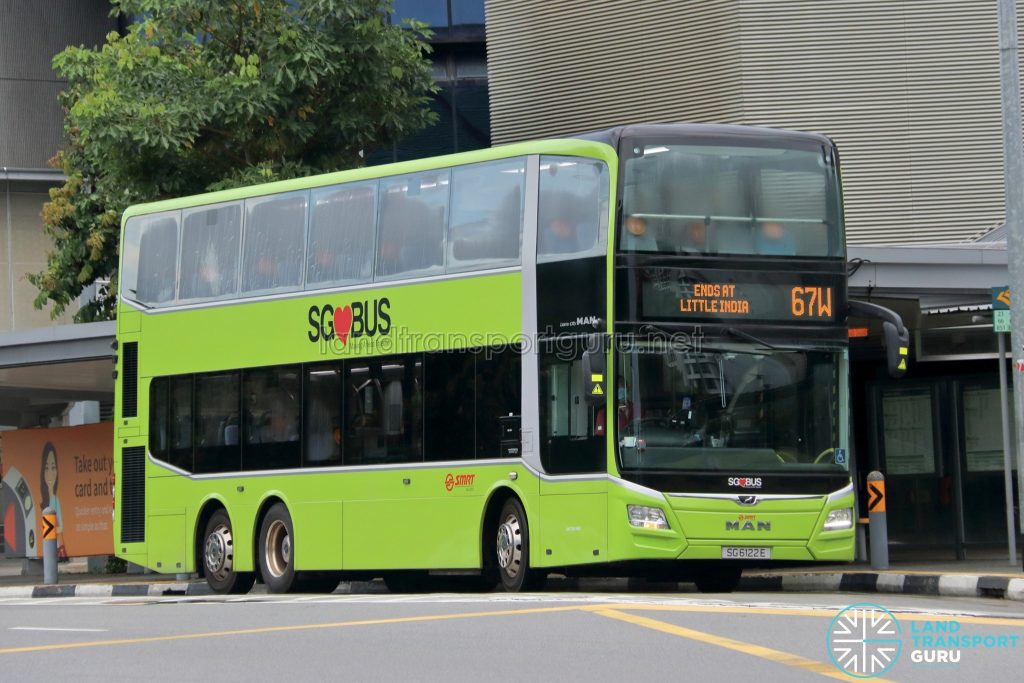 Bus 67W: SMRT MAN Lion's City DD A95 (SG6122E)