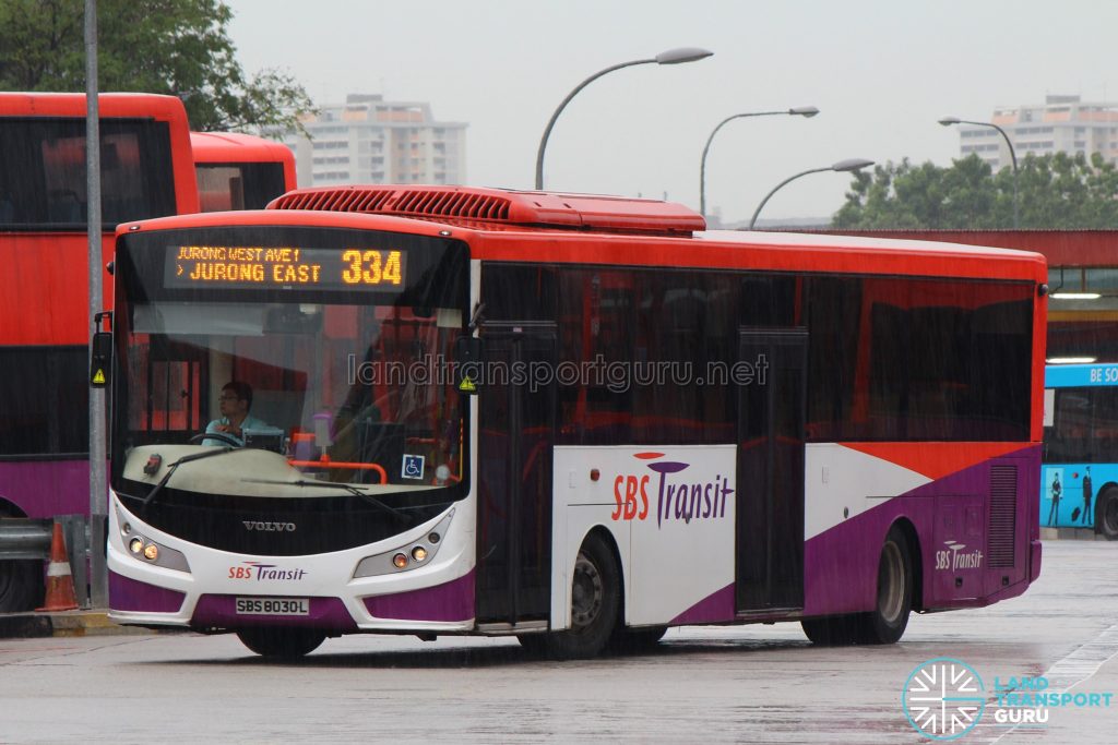 Bus 334: SBS Transit Volvo B7RLE (SBS8030L)