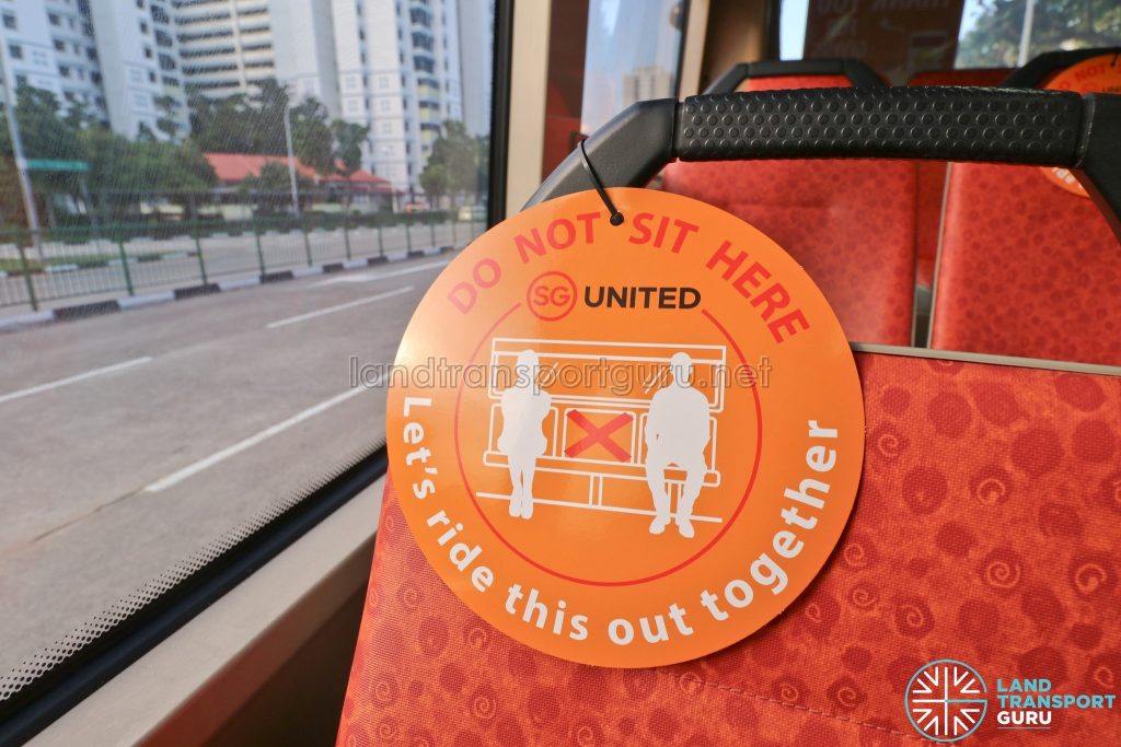 Safe Distancing Stickers on Buses