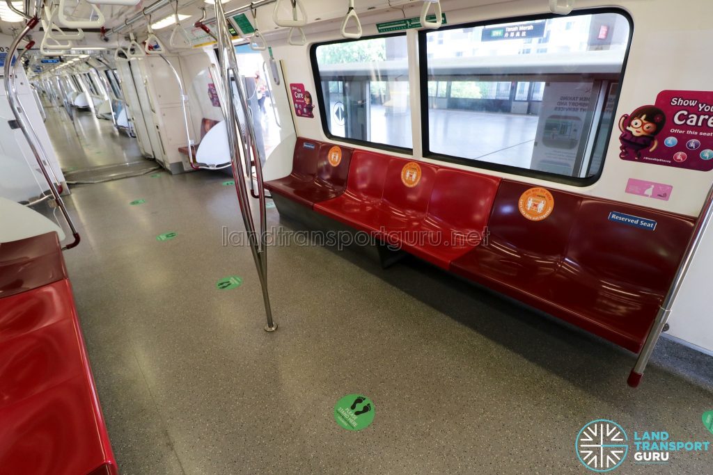 Social Distancing Stickers on MRT