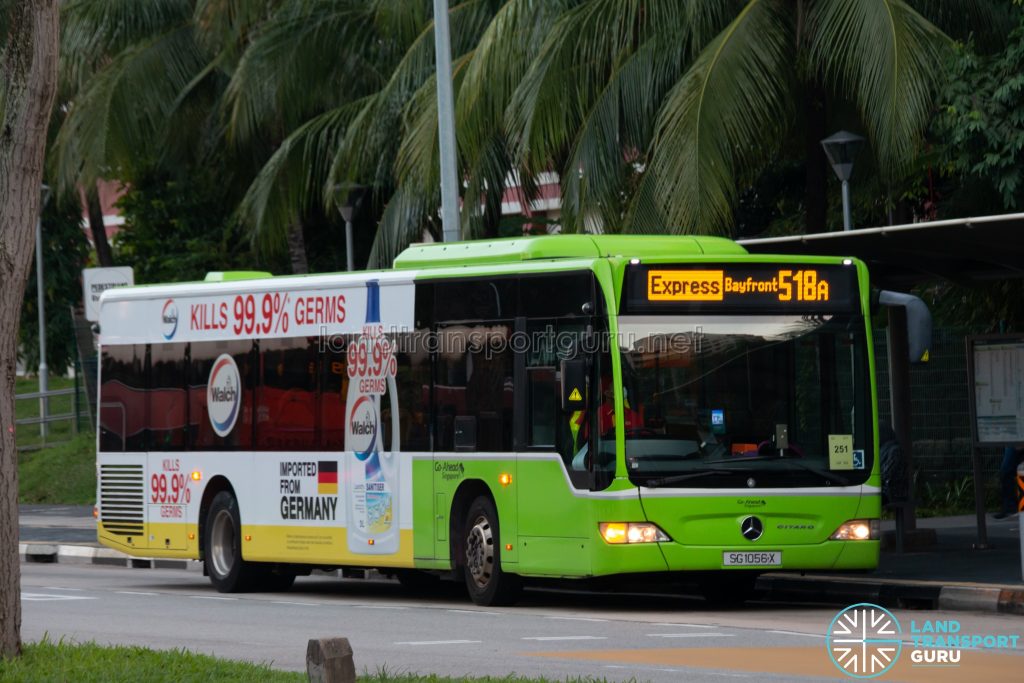 Bus 518A: Go-Ahead Mercedes-Benz Citaro (SG1056X)