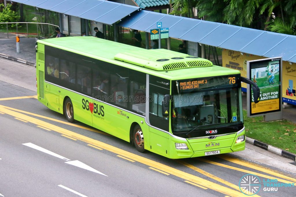 Bus 76: SBS Transit MAN A22 (SG1750A)