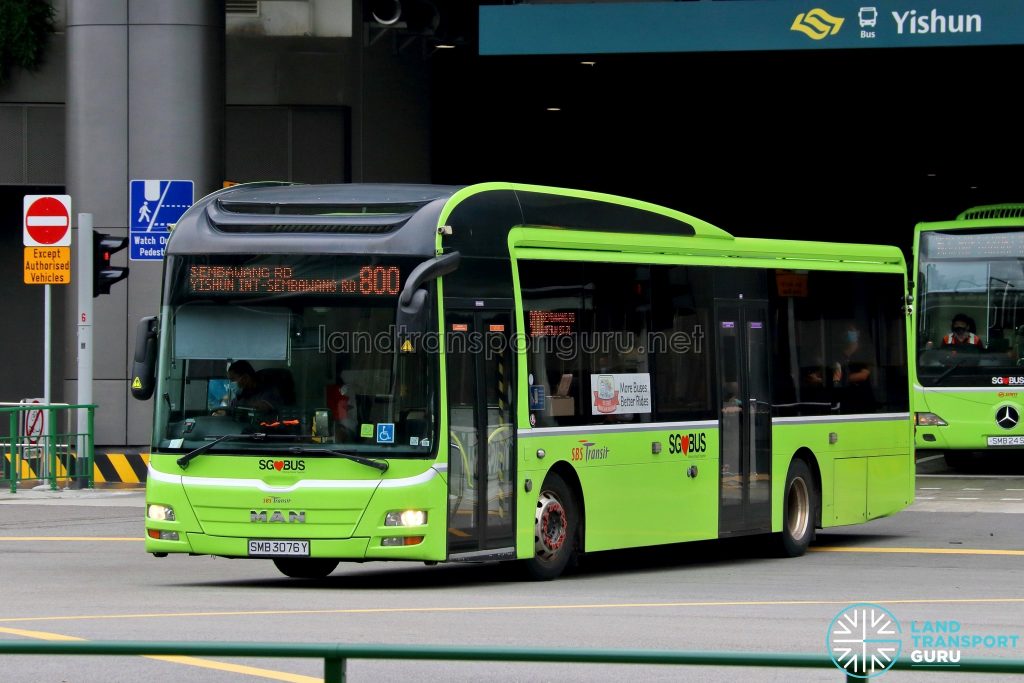 Bus 800: SBS Transit MAN A22 (SMB3076Y)