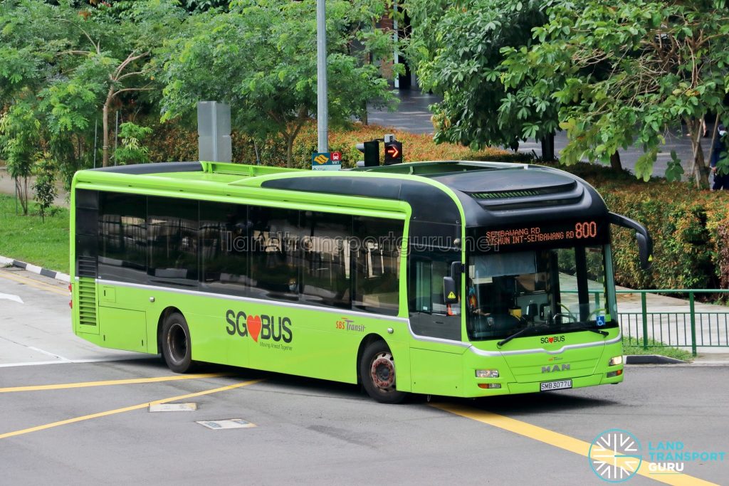Bus 800: SBS Transit MAN A22 (SMB3077U)
