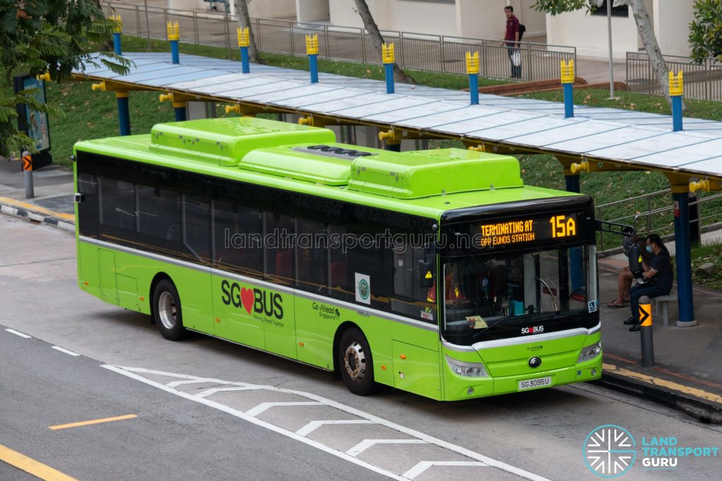 Bus 15: Go-Ahead Yutong E12 (SG3095U)