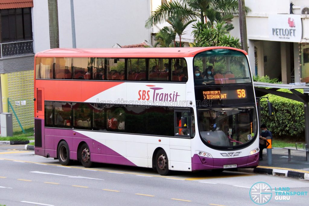 Bus 58: SBS Transit Volvo B9TL Wright (SBS3271R)