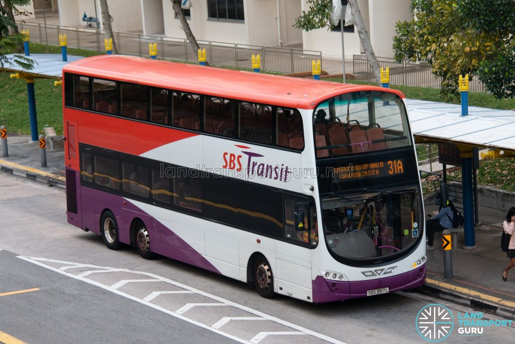 Bus 31A: SBS Transit Volvo B9TL Wright (SBS3917L)