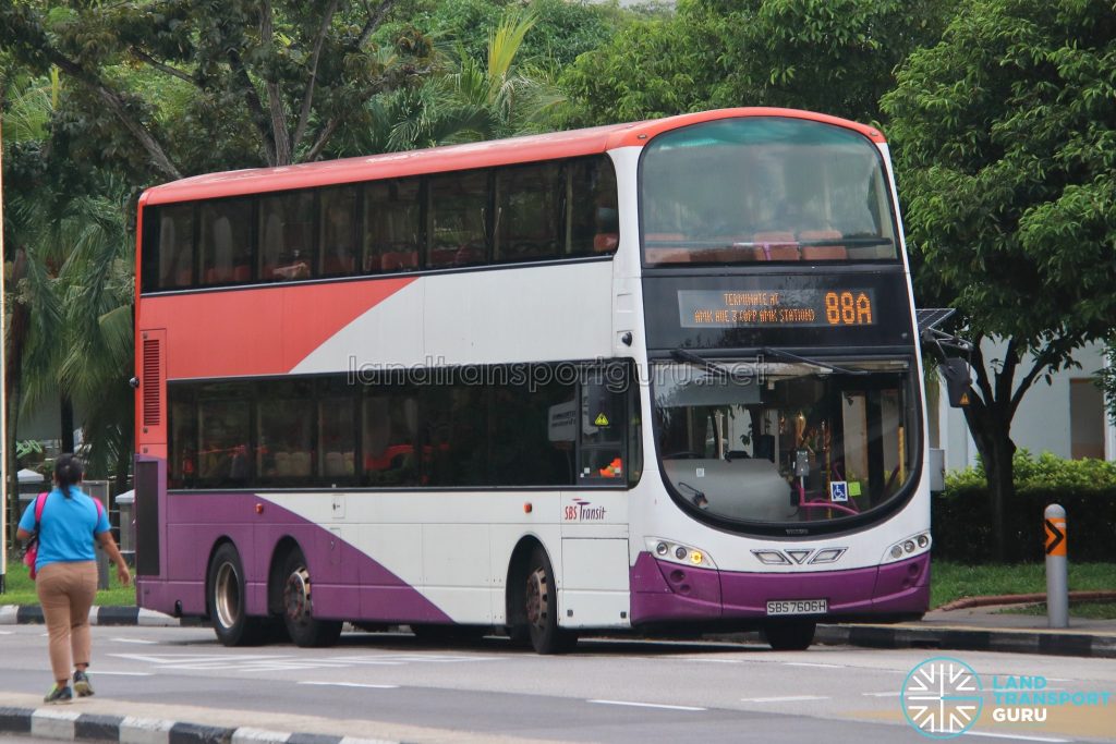 Bus 88A: SBS Transit Volvo B9TL Wright (SBS7606H)