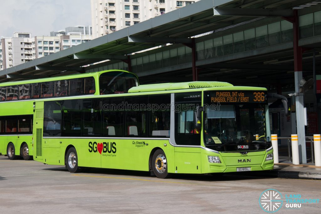 Bus 386: Go-Ahead MAN Lion's City A22 (SG1819L)