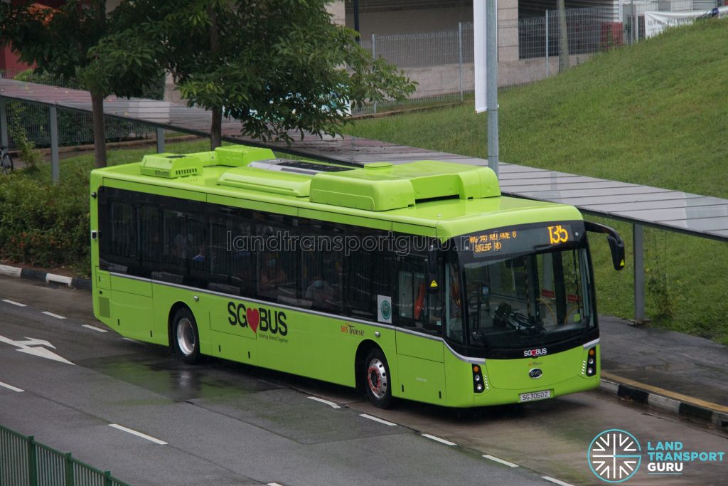 Bus 135: SBS Transit BYD K9 (SG3050Z)