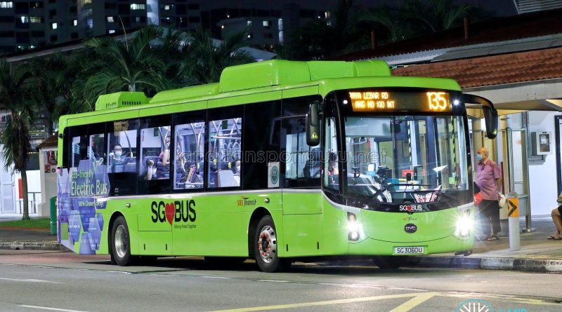Bus 135: SBS Transit BYD K9 (SG3060U)