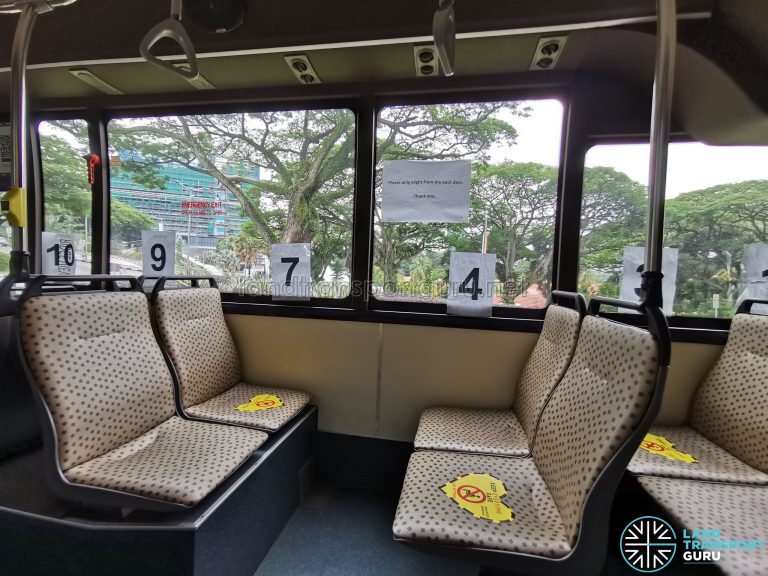 Safe Distancing Stickers on NUS Bus | Land Transport Guru